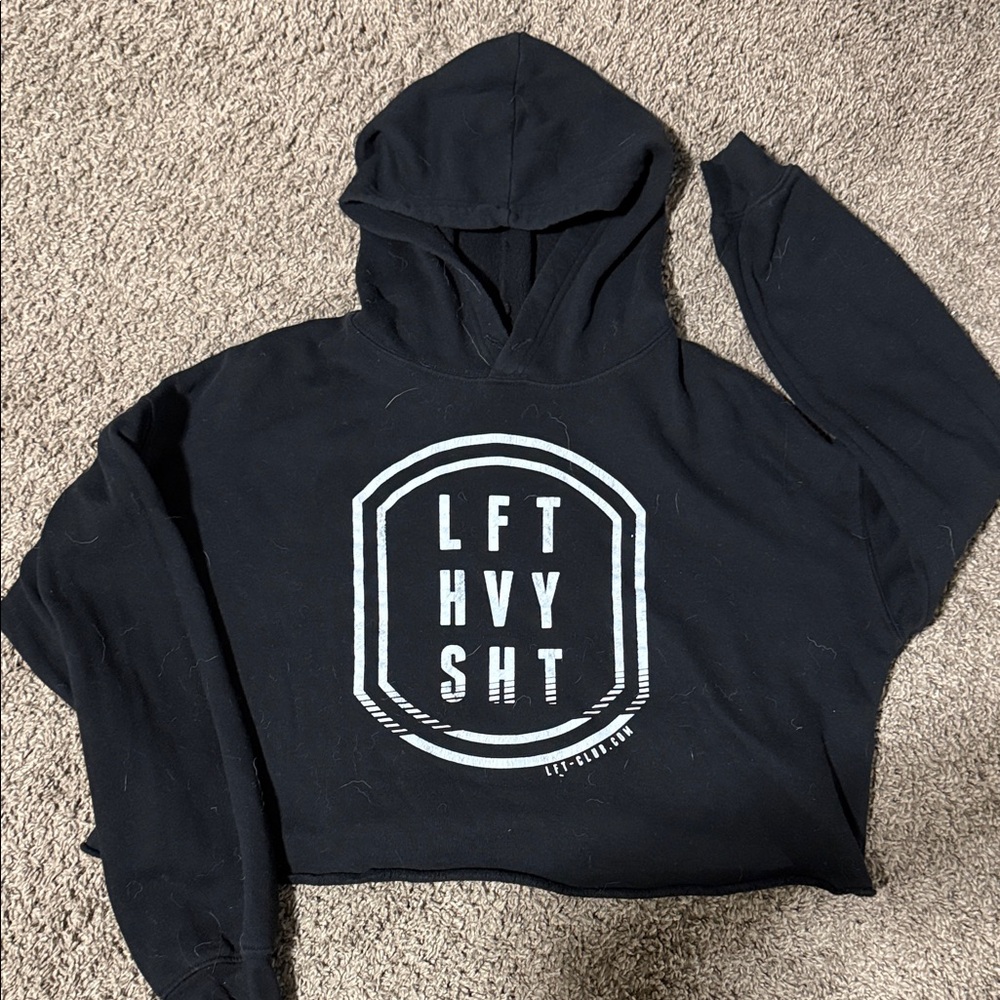 Abella Black Hoodie with White Print